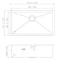 American Imaginations AI-27655 32" Stainless Steel Rectangle Stainless Steel Modern Kitchen Sink