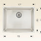 American Imaginations AI-27683 17" Stainless Steel Square Stainless Steel Modern Kitchen Sink