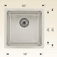American Imaginations AI-27684 20" Stainless Steel Rectangle Stainless Steel Modern Kitchen Sink