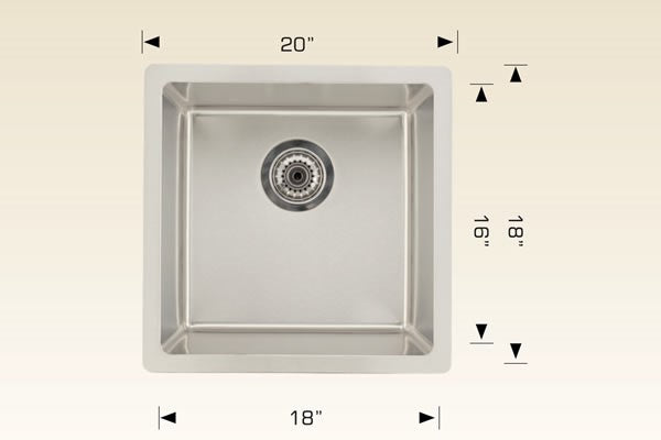 American Imaginations AI-27685 20" Stainless Steel Rectangle Stainless Steel Modern Kitchen Sink