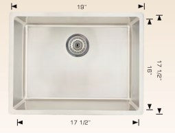 American Imaginations AI-27688 19" Stainless Steel Rectangle Stainless Steel Modern Kitchen Sink