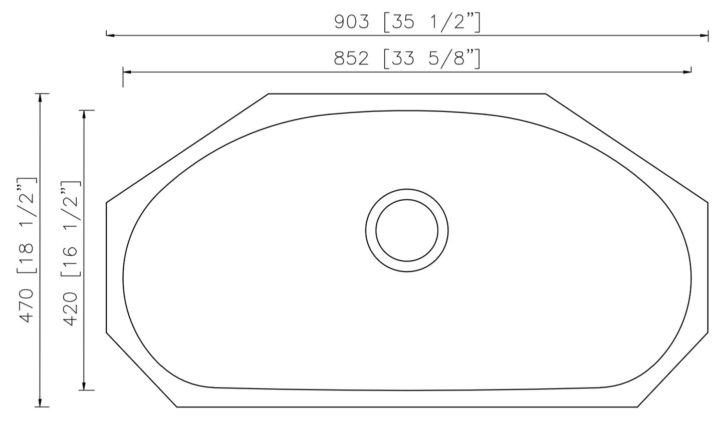 American Imaginations AI-27711 36" Stainless Steel Unique Stainless Steel Modern Kitchen Sink