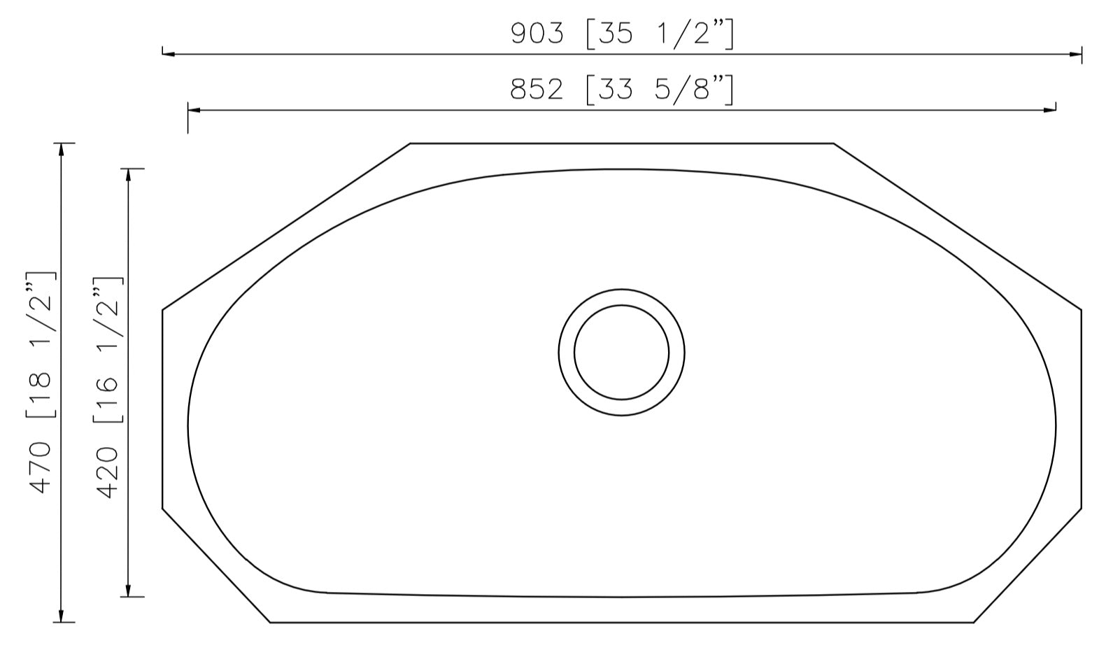 American Imaginations AI-27711 36" Stainless Steel Unique Stainless Steel Modern Kitchen Sink