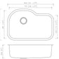American Imaginations AI-27715 31" Stainless Steel Unique Stainless Steel Modern Kitchen Sink