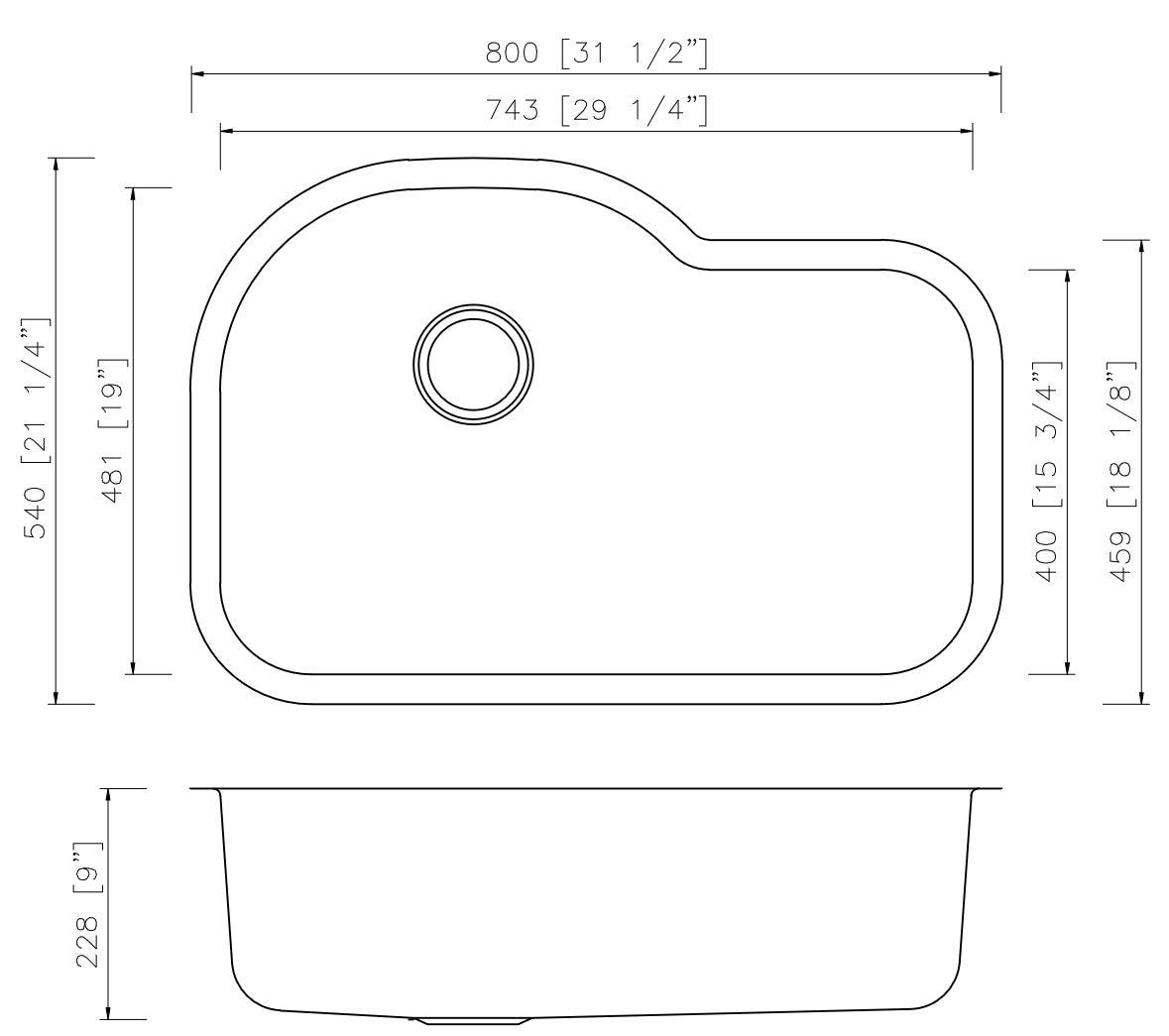 American Imaginations AI-27715 31" Stainless Steel Unique Stainless Steel Modern Kitchen Sink