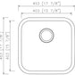 American Imaginations AI-27719 18" Stainless Steel Square Stainless Steel Modern Kitchen Sink