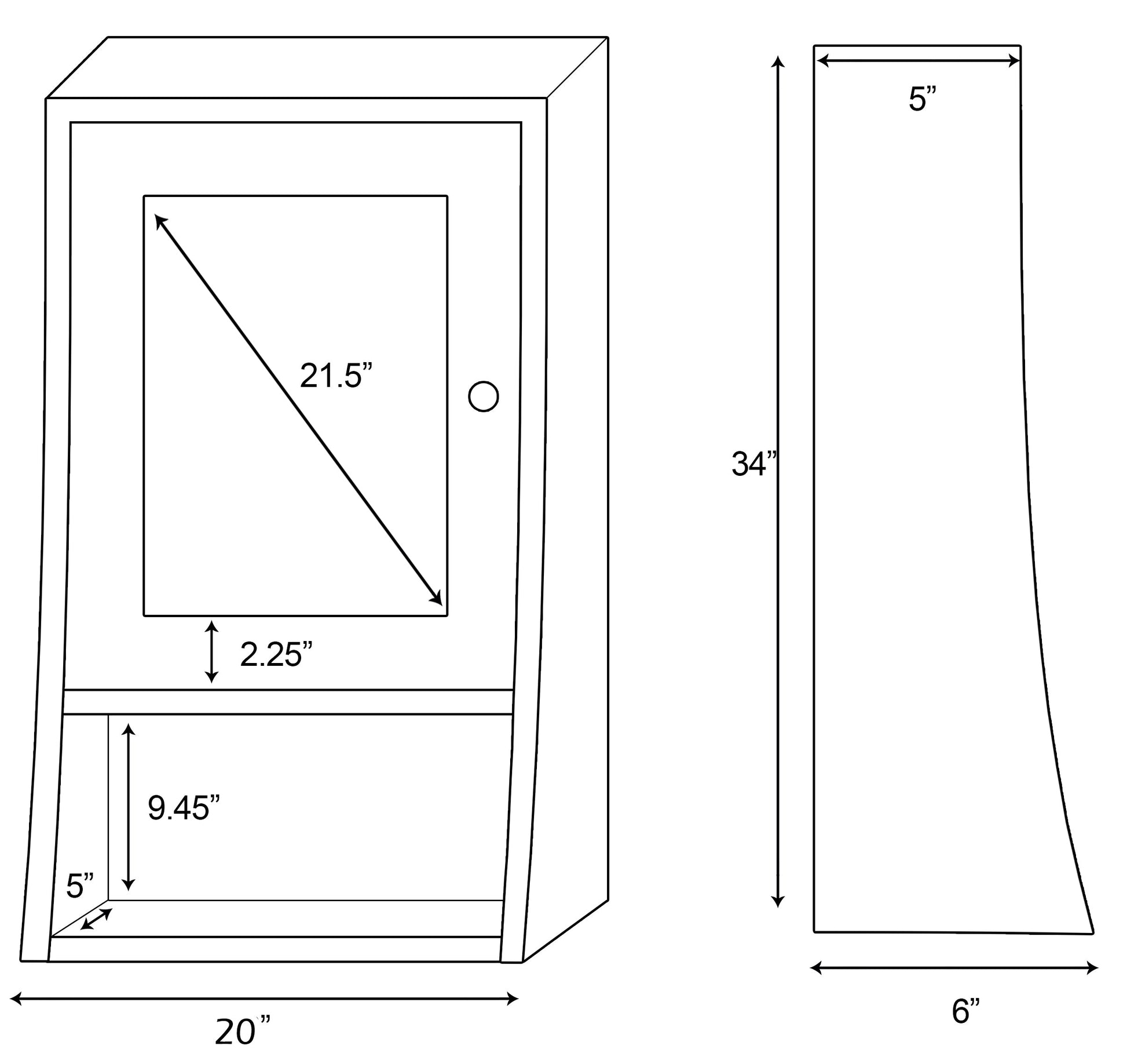 American Imaginations AI-27832 20" Espresso Rectangular Wall Mount Transitional Medicine Cabinet