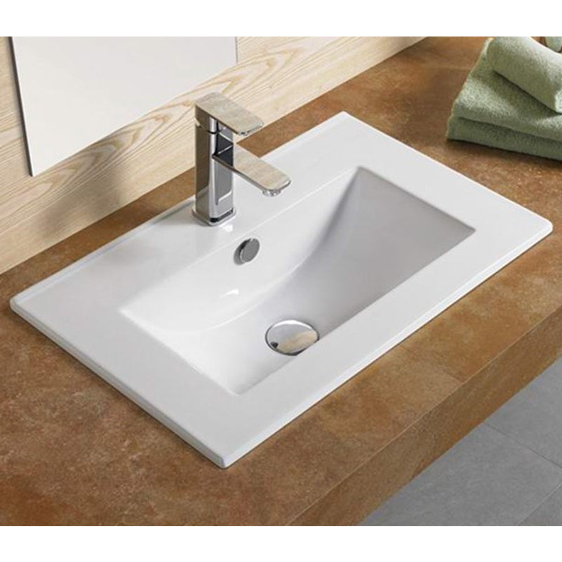 American Imaginations AI-28554 20" White Rectangular Drop In Transitional Ceramic Top