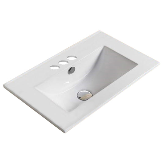 American Imaginations AI-28604 20" White Rectangular Drop In Transitional Ceramic Top