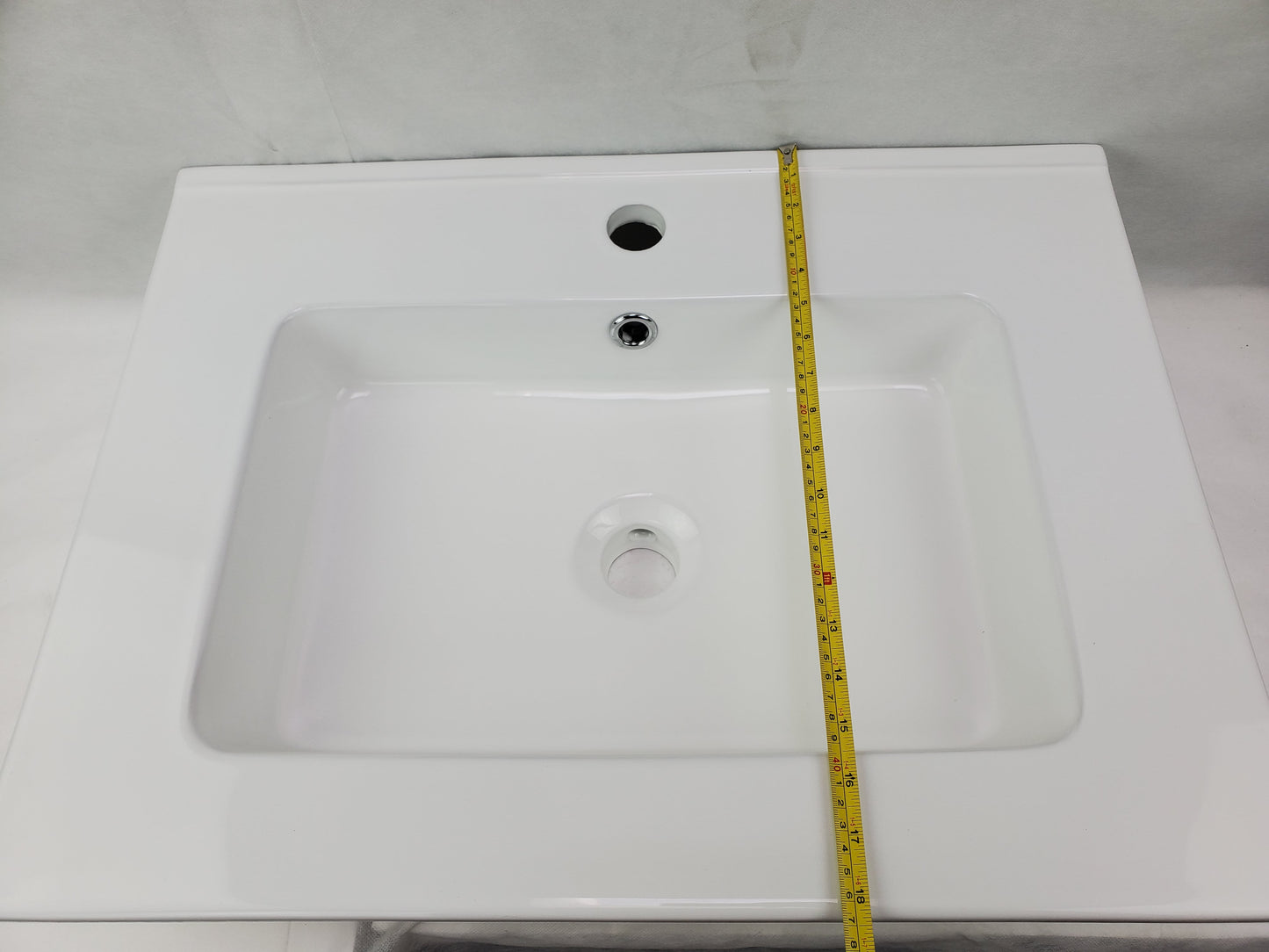 American Imaginations AI-29080 24" White Rectangular Drop In Transitional Ceramic Top