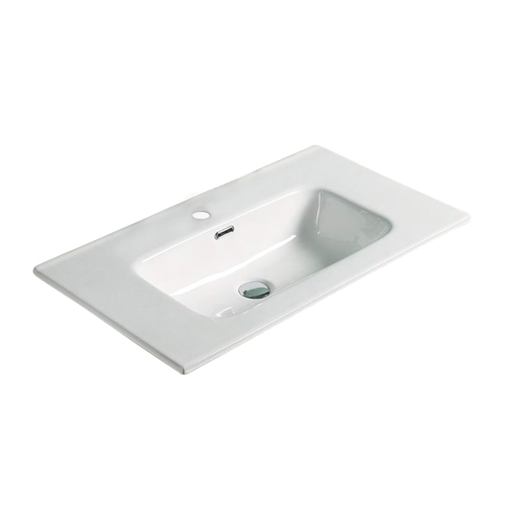 American Imaginations AI-29080 24" White Rectangular Drop In Transitional Ceramic Top