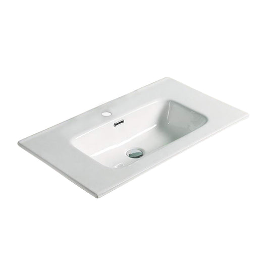 American Imaginations AI-29080 24" White Rectangular Drop In Transitional Ceramic Top