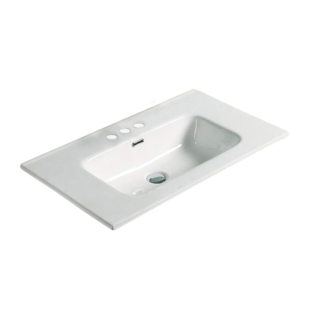 American Imaginations AI-29081 24" White Rectangular Drop In Transitional Ceramic Top