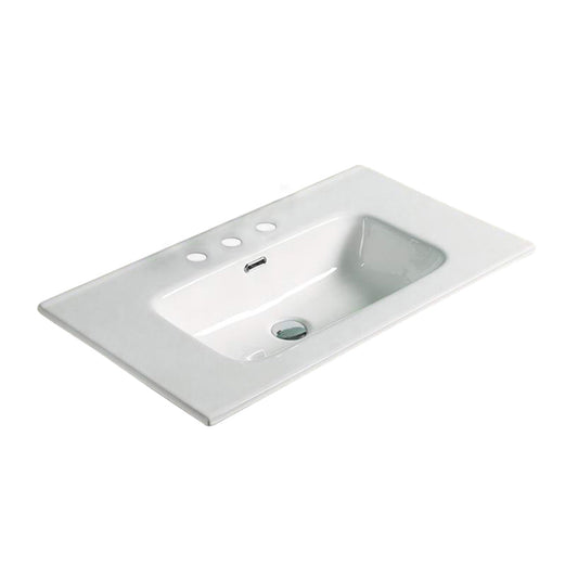 American Imaginations AI-29082 24" White Rectangular Drop In Transitional Ceramic Top