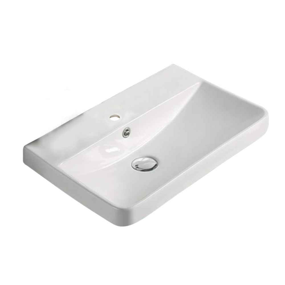 American Imaginations AI-29083 20" White Rectangular Above Counter Transitional Ceramic Top
