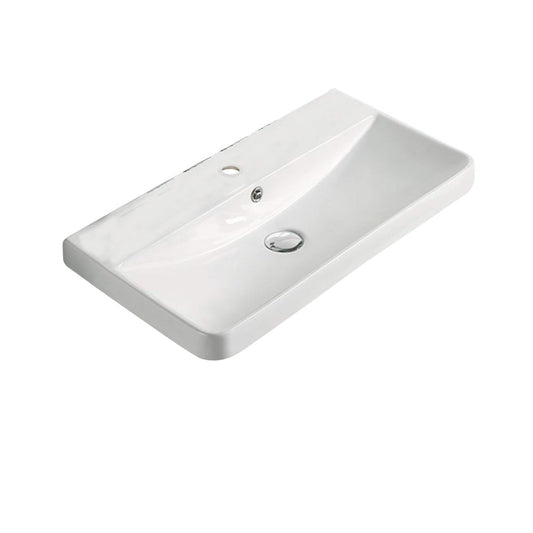 American Imaginations AI-29084 24" White Rectangular Above Counter Transitional Ceramic Top