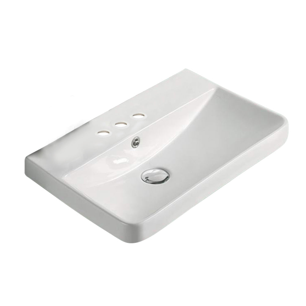 American Imaginations AI-29085 20" White Rectangular Above Counter Transitional Ceramic Top