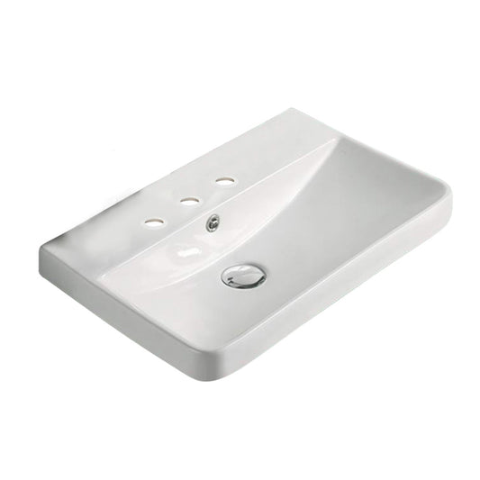 American Imaginations AI-29086 20" White Rectangular Above Counter Transitional Ceramic Top