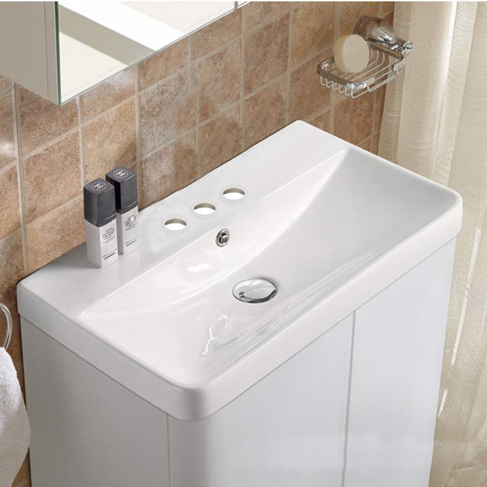 American Imaginations AI-29087 24" White Rectangular Above Counter Transitional Ceramic Top