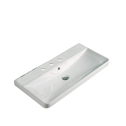 American Imaginations AI-29091 32" White Rectangular Above Counter Transitional Ceramic Top