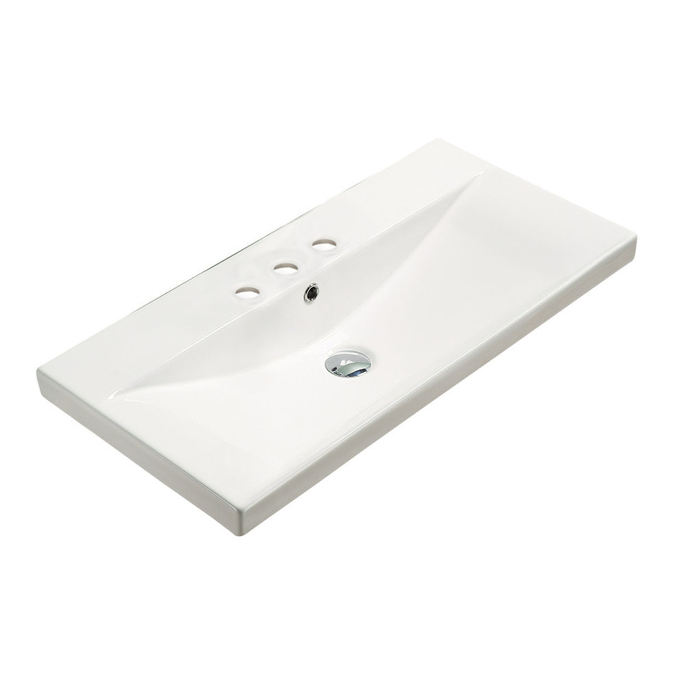 American Imaginations AI-29096 32" White Rectangular Above Counter Transitional Ceramic Top