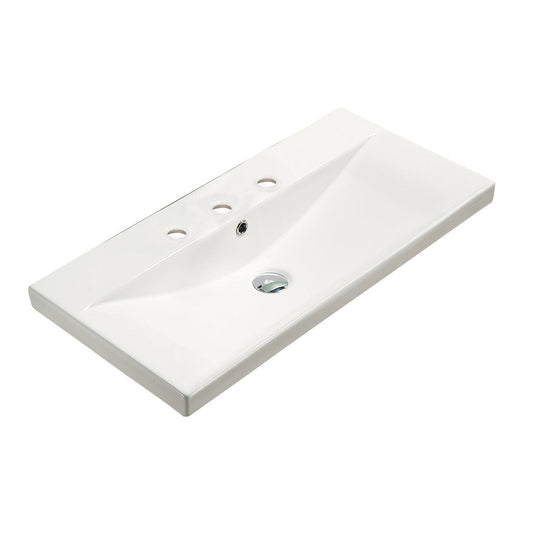 American Imaginations AI-29097 32" White Rectangular Above Counter Transitional Ceramic Top