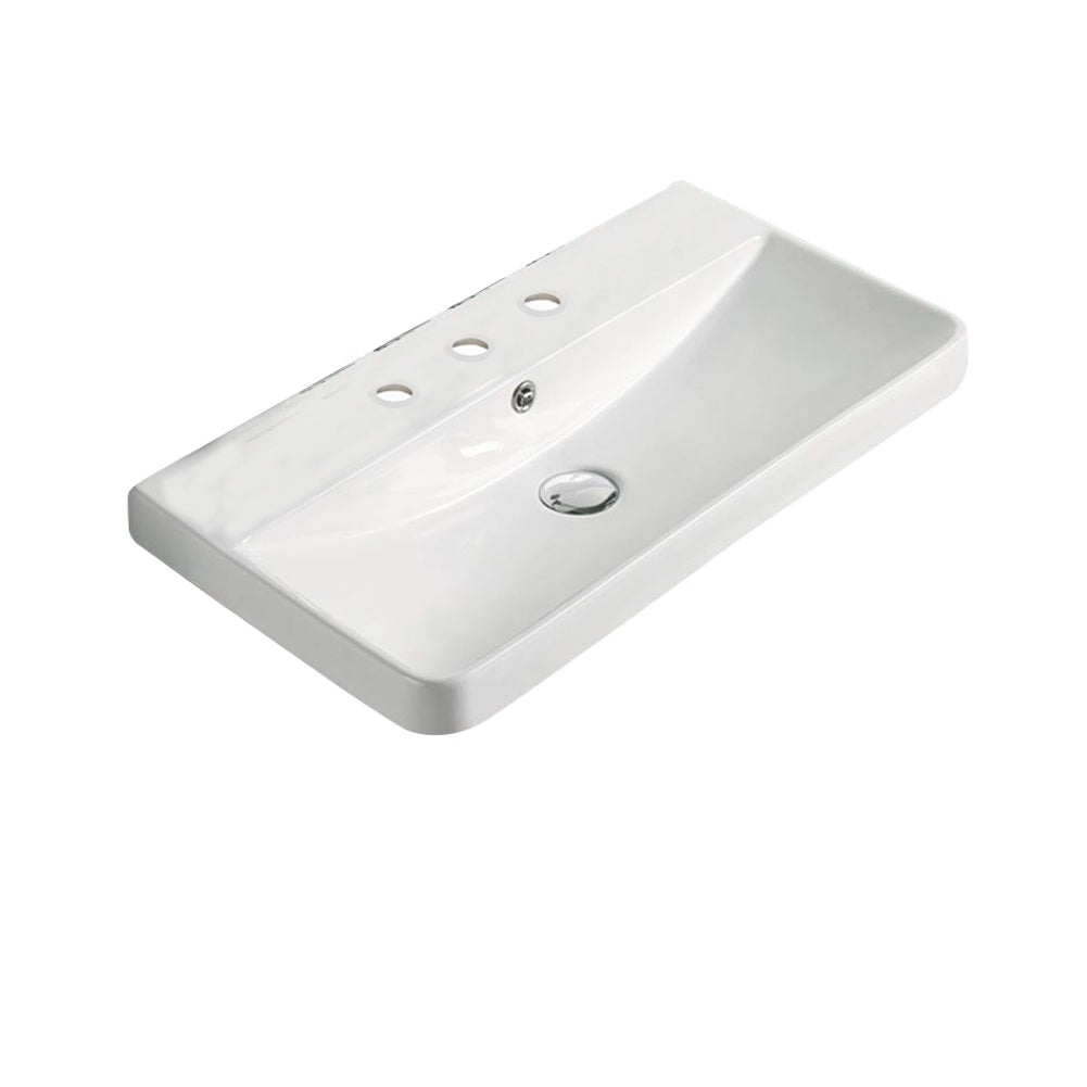 American Imaginations AI-29159 24" White Rectangular Wall Mount Transitional Ceramic Top