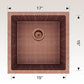 American Imaginations AI-29169 17" Copper Square Copper Transitional Kitchen Sink