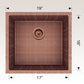 American Imaginations AI-29170 19" Copper Rectangle Copper Transitional Kitchen Sink
