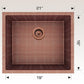 American Imaginations AI-29171 21" Copper Rectangle Copper Transitional Kitchen Sink