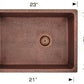 American Imaginations AI-29172 23" Copper Rectangle Copper Transitional Kitchen Sink