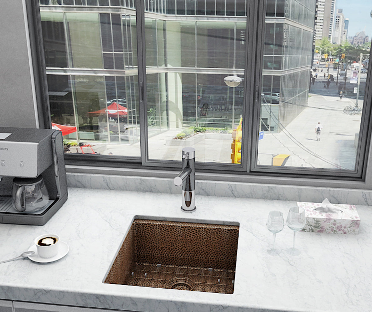 American Imaginations AI-29181 17" Copper Square Copper Transitional Kitchen Sink