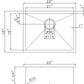 American Imaginations AI-29184 23" Copper Rectangle Copper Transitional Kitchen Sink