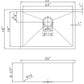 American Imaginations AI-29185 25" Copper Rectangle Copper Transitional Kitchen Sink