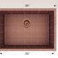 American Imaginations AI-29185 25" Copper Rectangle Copper Transitional Kitchen Sink