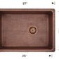 American Imaginations AI-29186 27" Copper Rectangle Copper Transitional Kitchen Sink