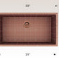 American Imaginations AI-29189 33" Copper Rectangle Copper Transitional Kitchen Sink