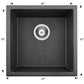 American Imaginations AI-29193 17" Black Granite Composite Square Granite Composite Transitional Kitchen Sink