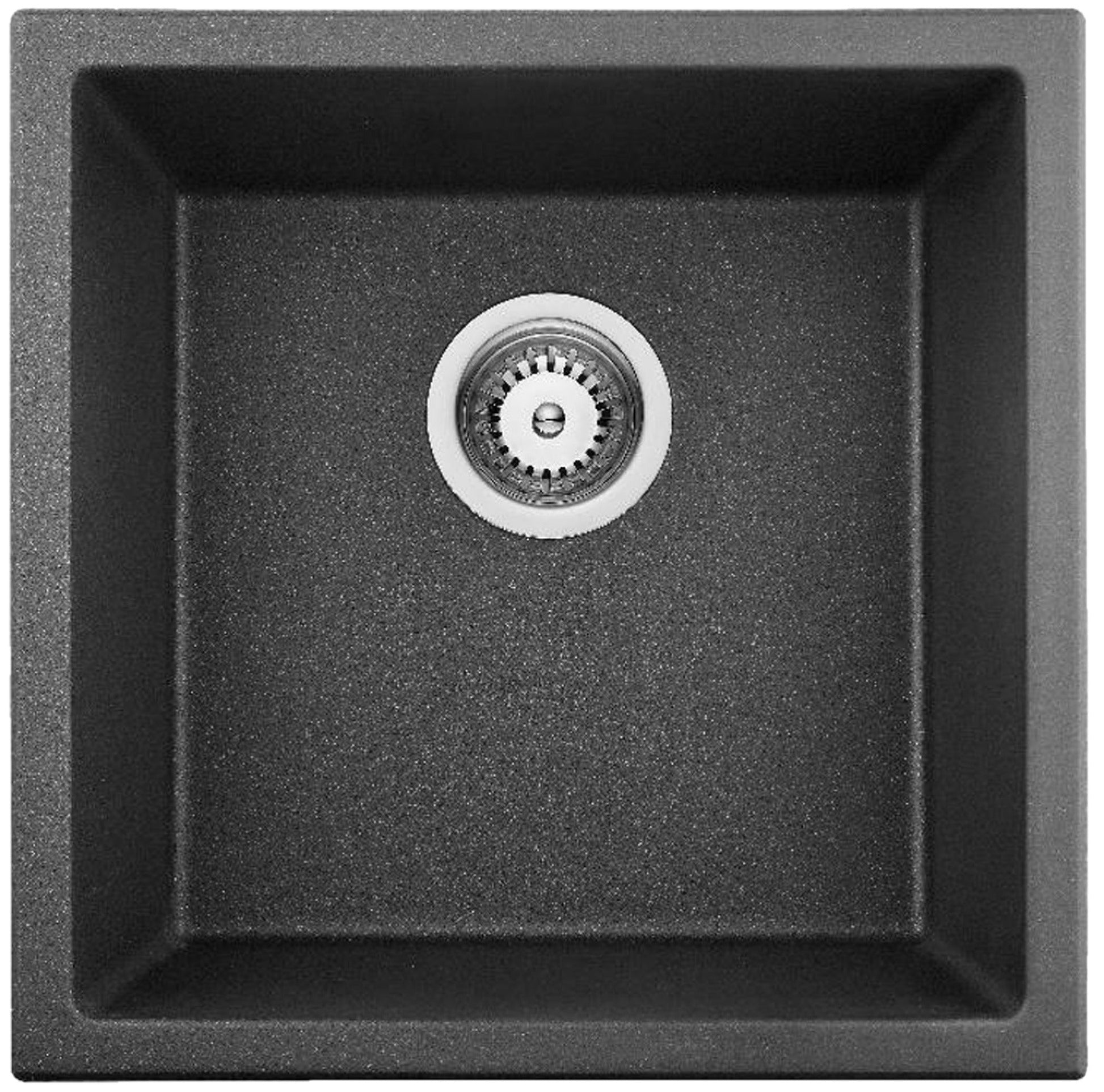 American Imaginations AI-29193 17" Black Granite Composite Square Granite Composite Transitional Kitchen Sink