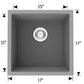 American Imaginations AI-29200 17" Black Granite Composite Square Granite Composite Transitional Kitchen Sink