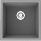 American Imaginations AI-29200 17" Black Granite Composite Square Granite Composite Transitional Kitchen Sink