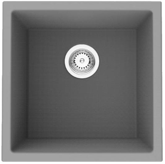 American Imaginations AI-29200 17" Black Granite Composite Square Granite Composite Transitional Kitchen Sink