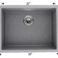 American Imaginations AI-29201 23" Black Granite Composite Rectangle Granite Composite Transitional Kitchen Sink