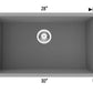 American Imaginations AI-29204 30" Black Granite Composite Rectangle Granite Composite Transitional Kitchen Sink