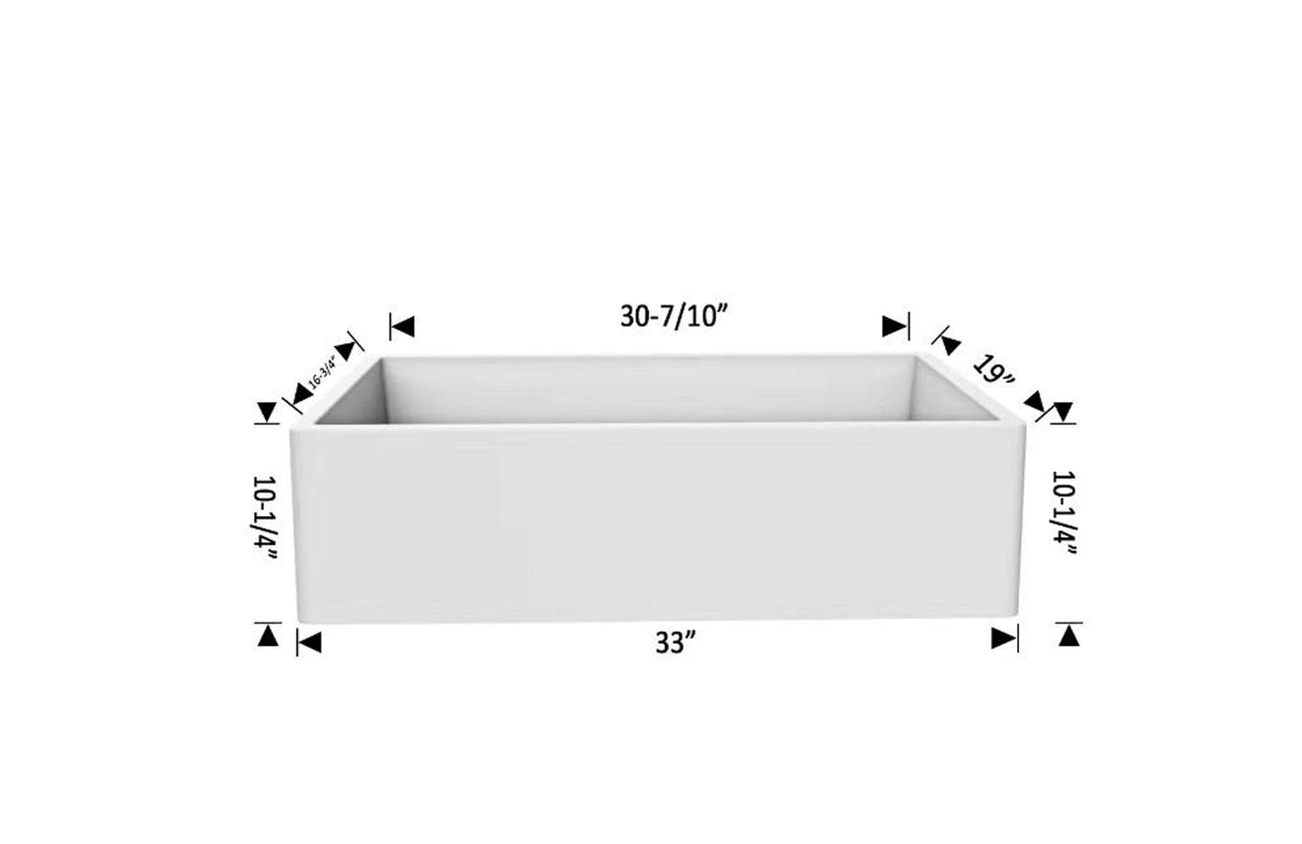 American Imaginations AI-29208 33" White Granite Composite Rectangle Granite Composite Transitional Kitchen Sink