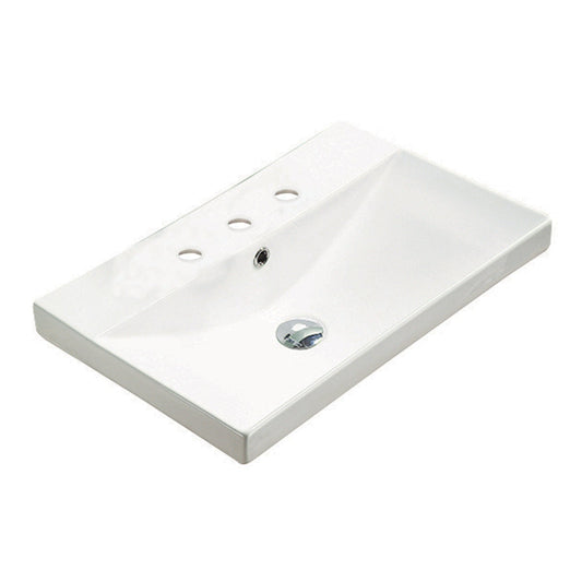 American Imaginations AI-29240 24" White Rectangular Wall Mount Transitional Ceramic Top