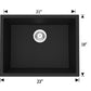 American Imaginations AI-29263 23" Black Granite Composite Rectangle Granite Composite Transitional Kitchen Sink