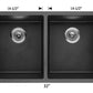 American Imaginations AI-29266 32" Black Granite Composite Rectangle Granite Composite Transitional Kitchen Sink