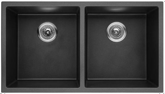 American Imaginations AI-29266 32" Black Granite Composite Rectangle Granite Composite Transitional Kitchen Sink