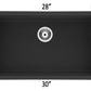 American Imaginations AI-29267 30" Black Granite Composite Rectangle Granite Composite Transitional Kitchen Sink